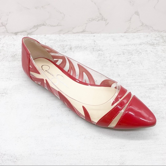 Jessica Simpson- Red and Clear Flats 8.5 - Picture 2 of 8